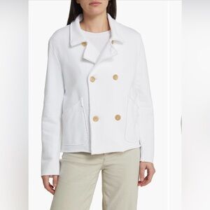 FRANK & EILEEN Mini Belfast Crop Knit Peacoat in White M